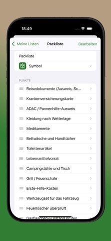 Camper Checklist screenshot