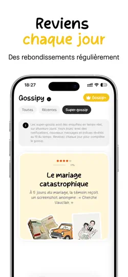 Capture d'écran de Gossipy sur iPhone 5