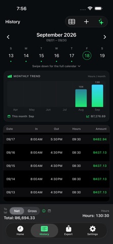HoursTracker :ShiftInk Screenshot 2 of 4