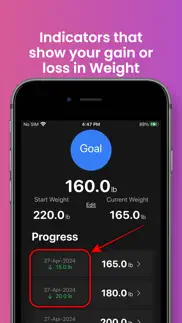 body weight loss tracker iphone screenshot 2