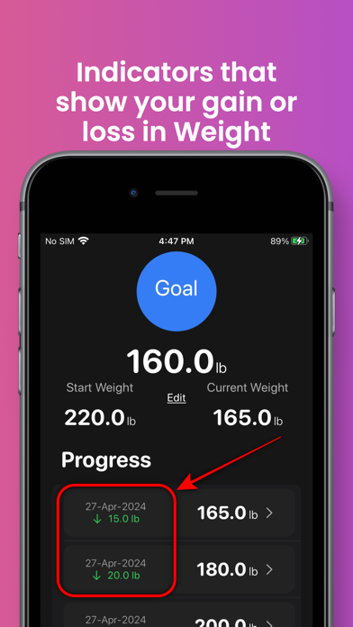 Screenshot #2 pour Body Weight Loss Tracker