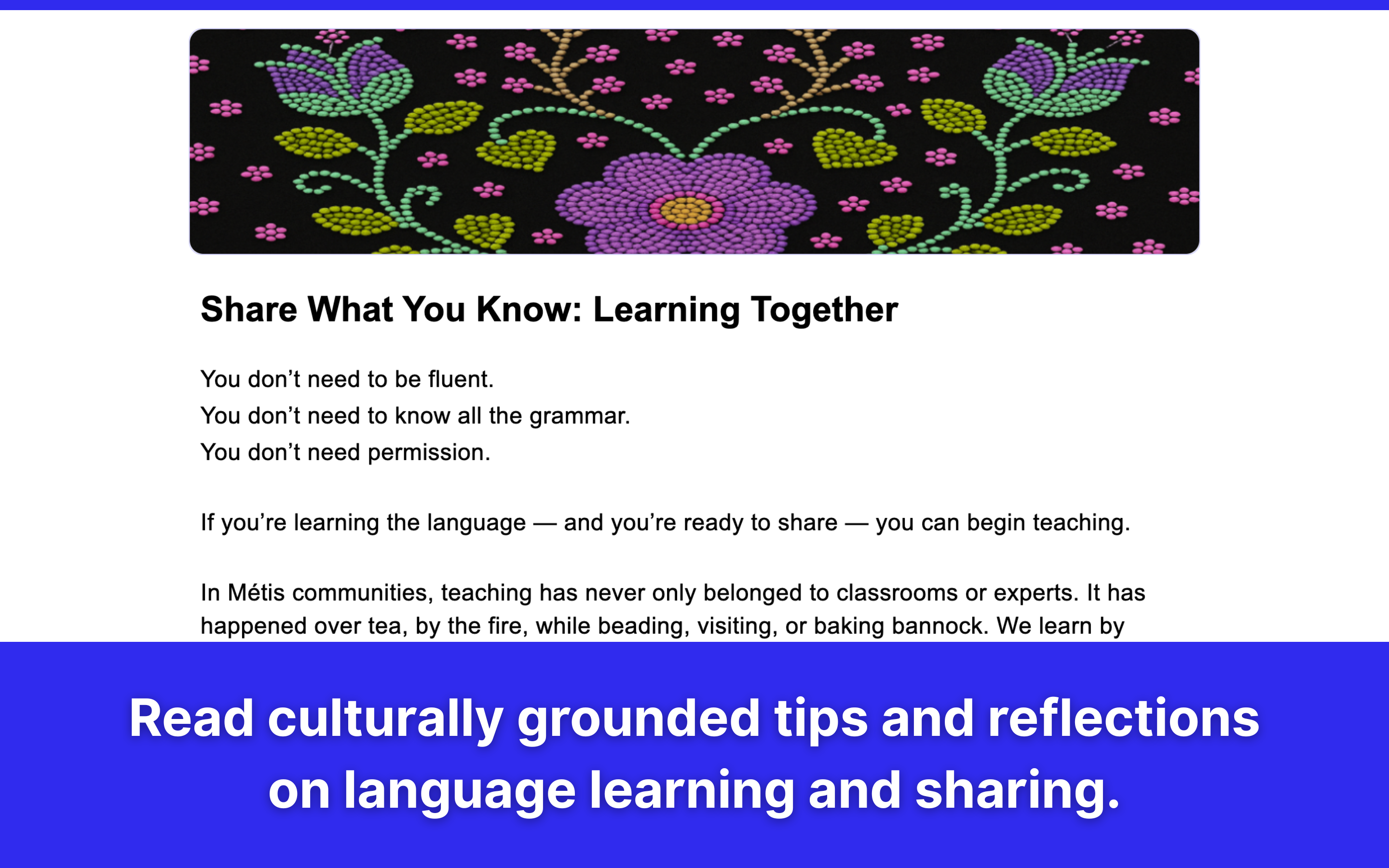 Southern Michif for Learners