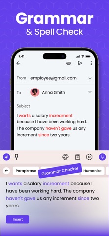 AI Keyboard Extension - Writer iPhone screenshot