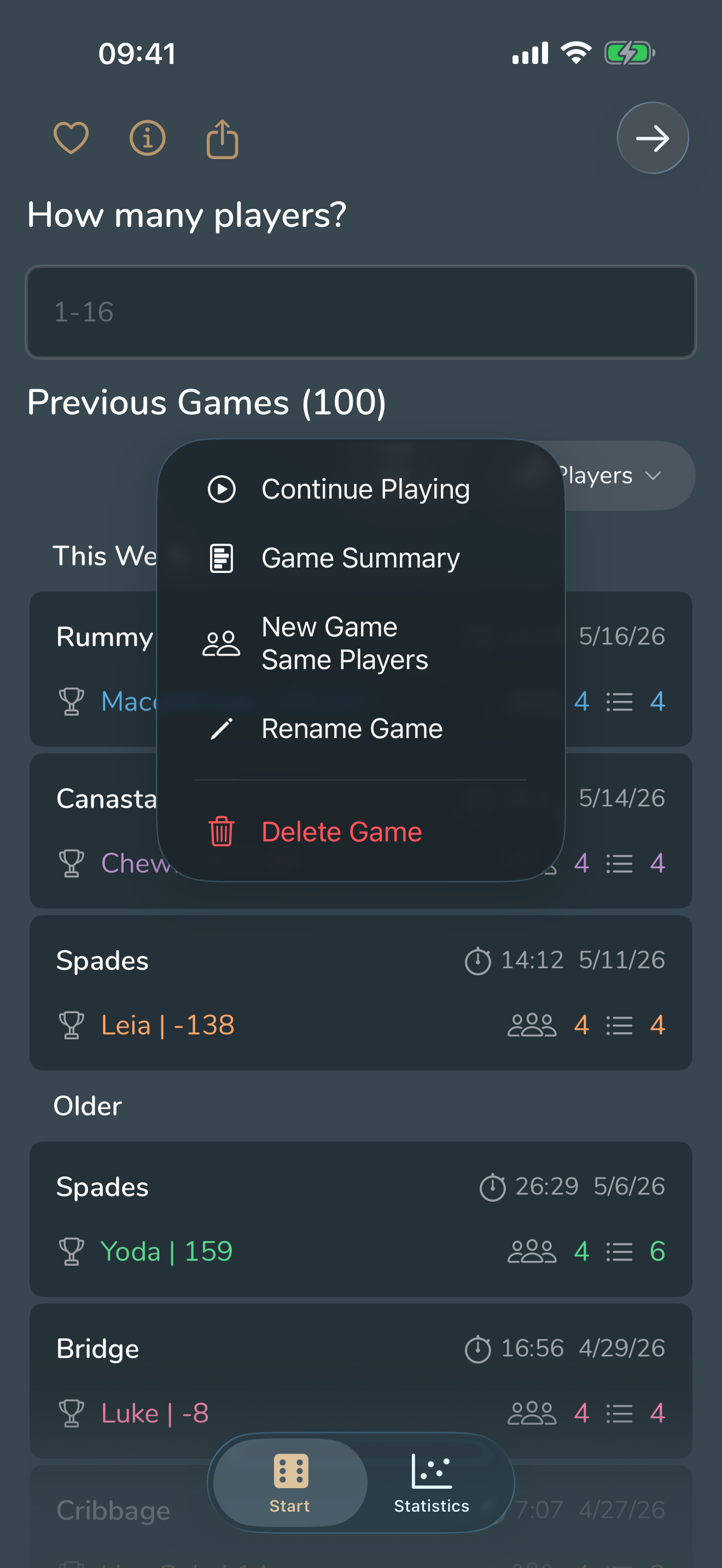 Count Points and Results