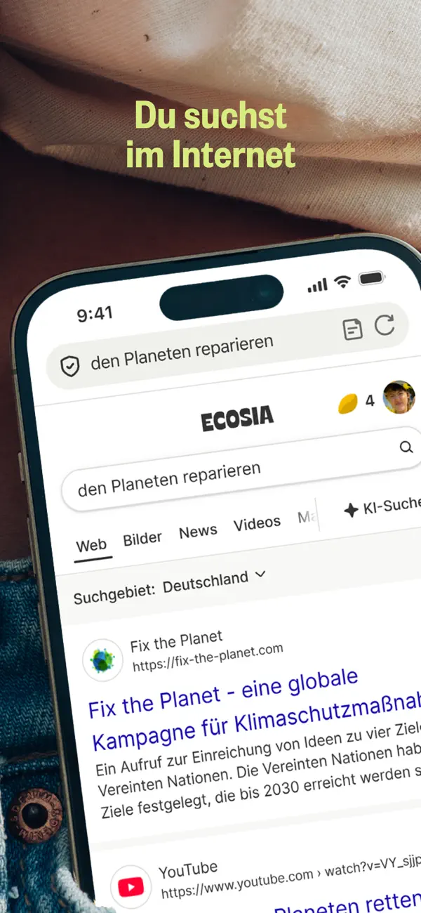 Ecosia: Browse to plant trees Screenshot 1