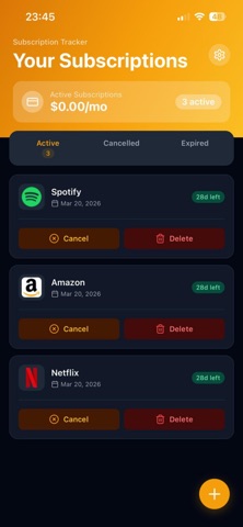 Subscription Track screenshot