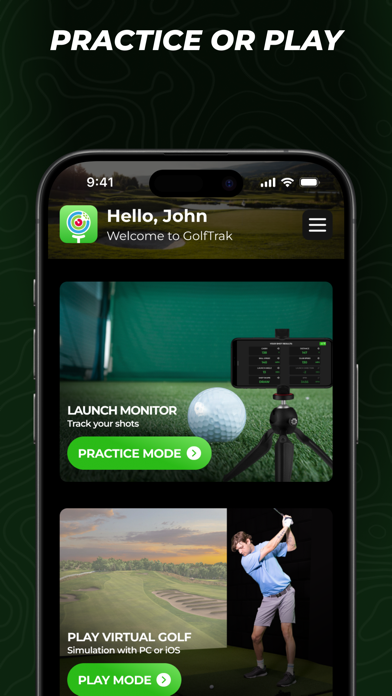 GolfTrak: Phone Launch Monitor Screenshot