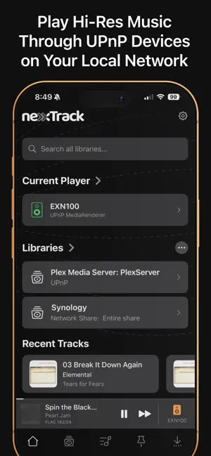 nexTrack - UPnP Flac Player screenshot 1