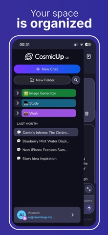 CosmicUp - Multiple AI one app iPhone screenshot