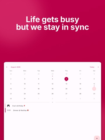 Duet: Shared Couples Calendar iPad screenshot