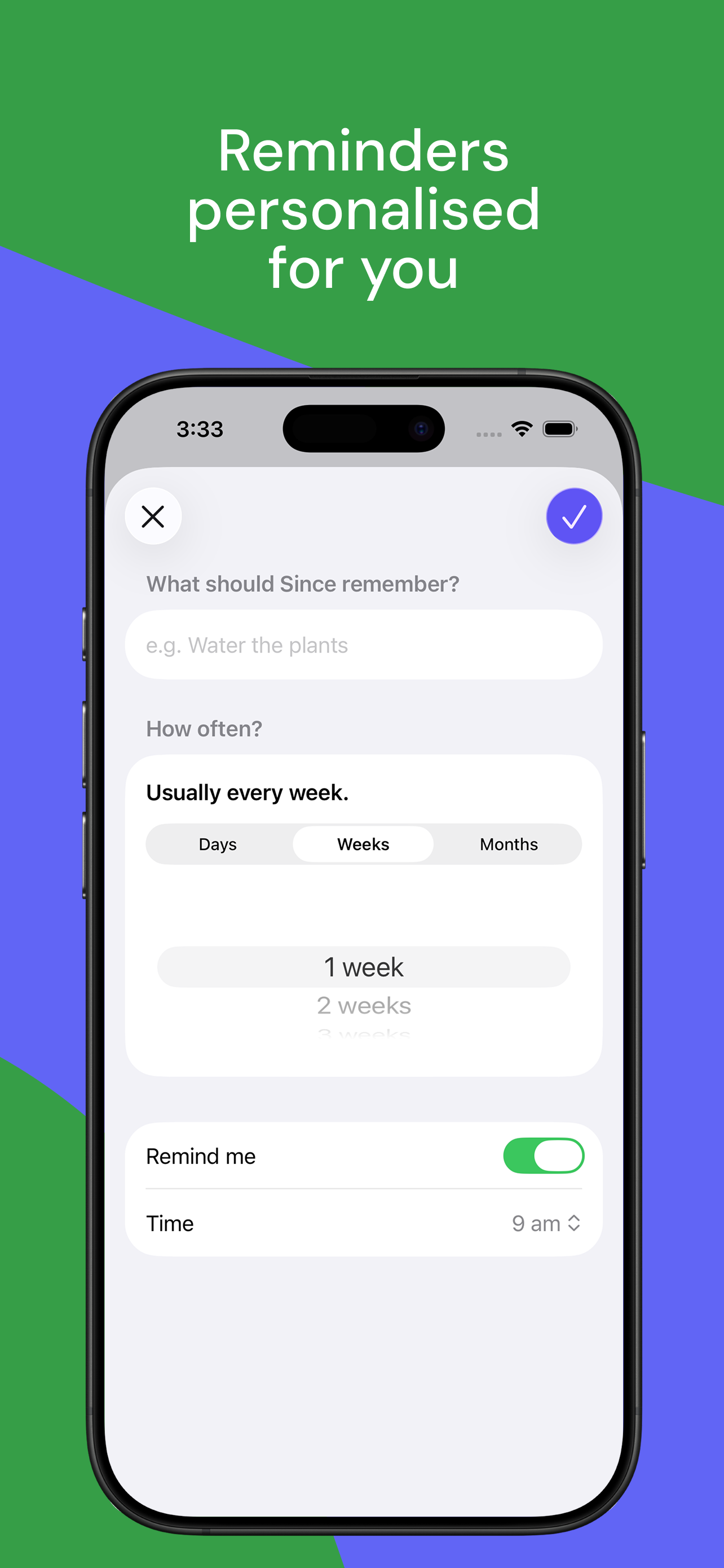Since: Reminder Checklist