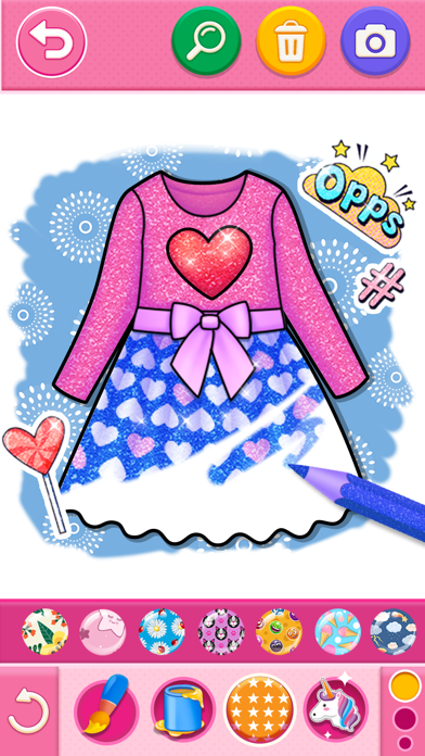 Glitter Dress Coloring Game Screenshot