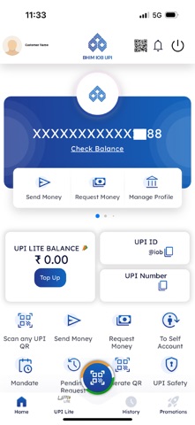 BHIM IOB UPI screenshot