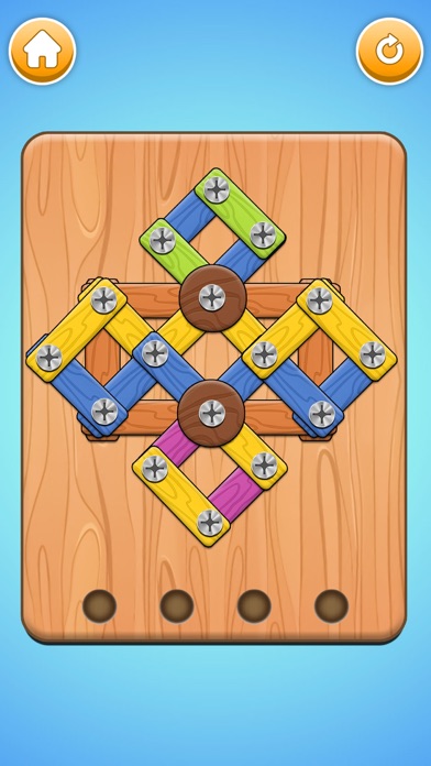Wood Nuts and Bolts Pin Puzzle Screenshot