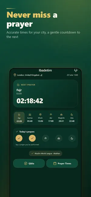 İbadetim: Prayer Times, Quran screenshot 1