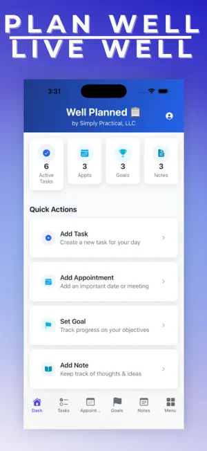 Well Planned: Daily Planner screenshot 1