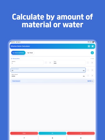 Easy Dilution Ratio Calculator iPad screenshot