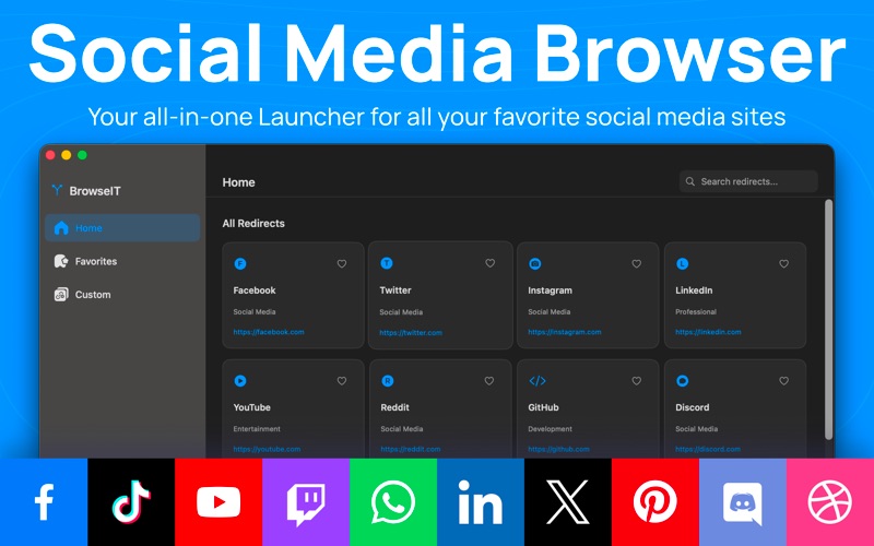 BrowseIT: Social Media Browser app screenshot