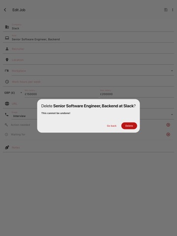 JobCat iPad screenshot