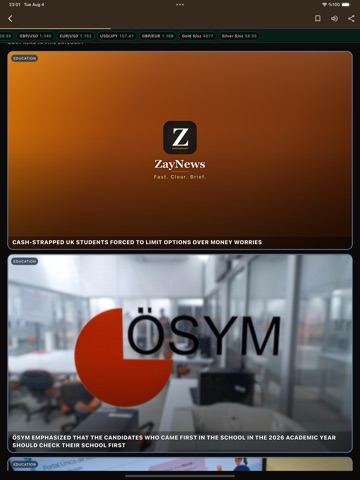 ZayNews iPad screenshot