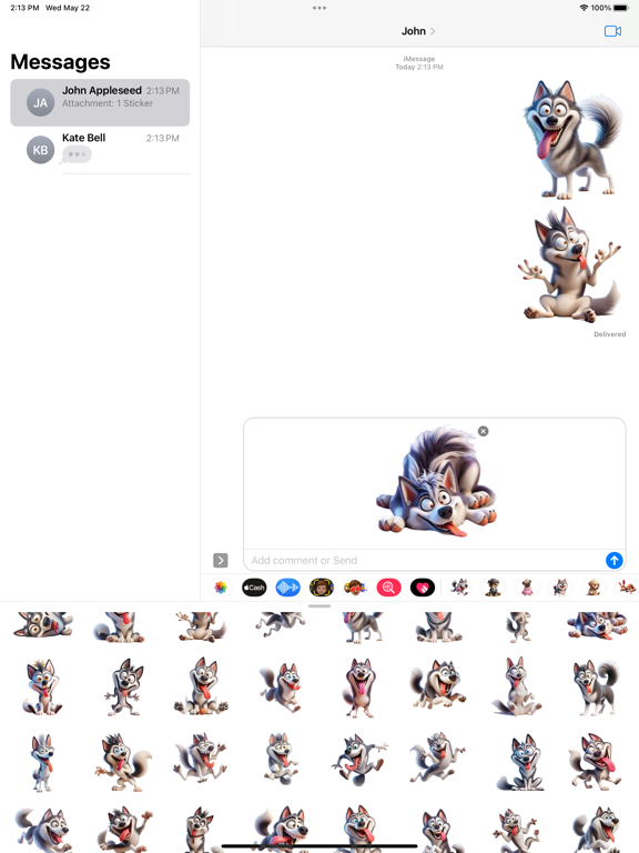 Screenshot #6 pour Goofy Husky Stickers