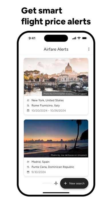 Airfare Alerts: Price Tracker Screenshot