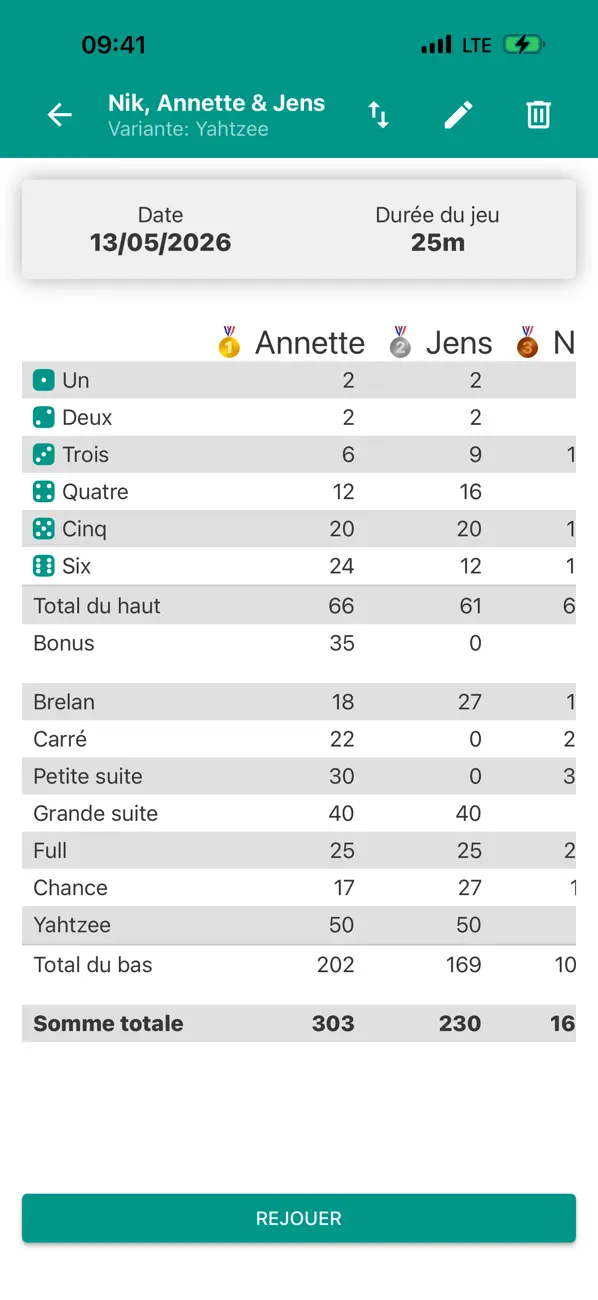Screenshot #3 pour Yatzy Scoring Card