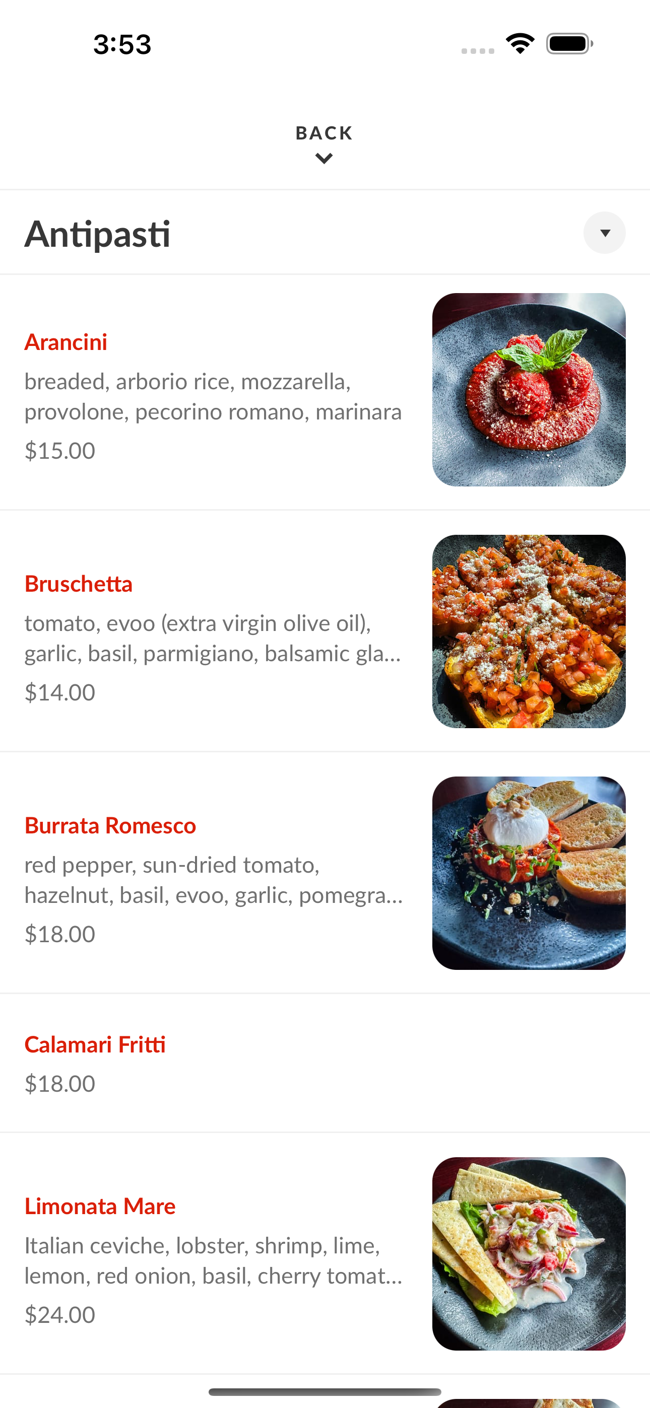 Bella Vita Italian Restaurant screenshot 3