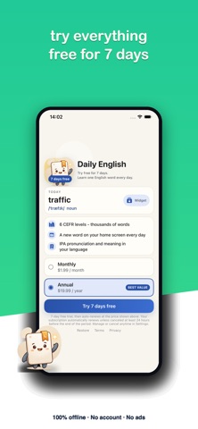 Daily English: Widget iPhone screenshot