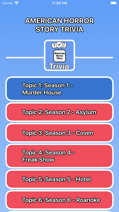 Screenshot 1 of American Horror Story Trivia App