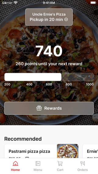 Uncle Ernie's Pizza iPhone screenshot 1 - Food & Drink app