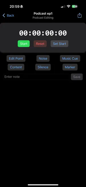 Timecode QuickNotes screenshot 2