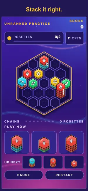 Hexloom: Hex Stack Puzzle screenshot 2