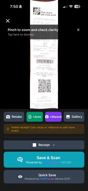SMRTscan: Receipt Scanner screenshot 3