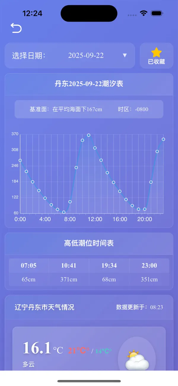 赶海潮汐表 - 全球沿海城市港口海潮表查询APP 截图 2
