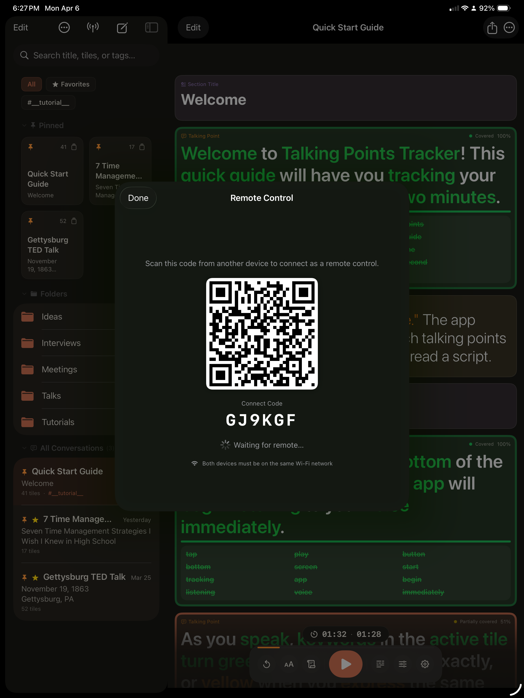 Talking Points Tracker