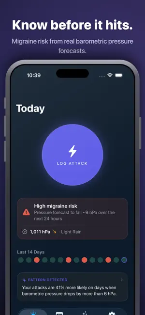 Migraine Weather Tracker screenshot 1