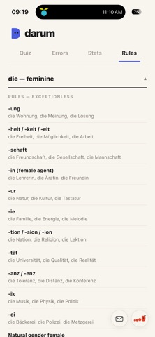 darum: learn German articles iPhone screenshot