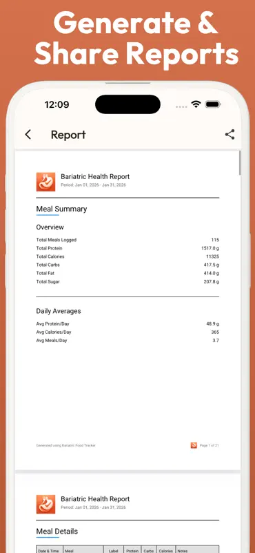 Bariatric Food Tracker - Bari screenshot 8 of 9