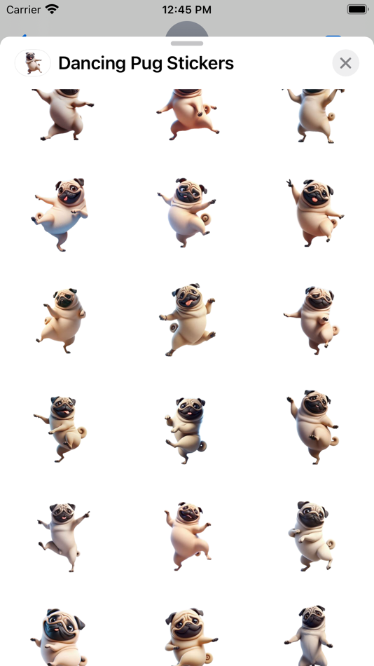#2. Dancing Pug Stickers (iOS) Podle: Paul Scott