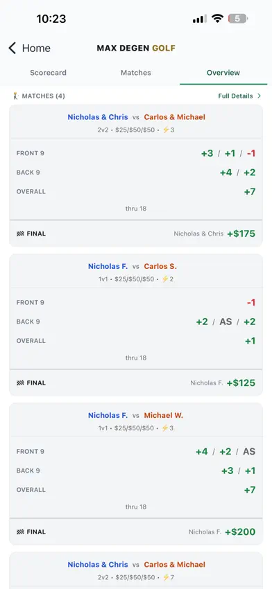 Max Degen | Golf Bets Tracker screenshot 3