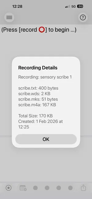 Sensory Scribe screenshot 3