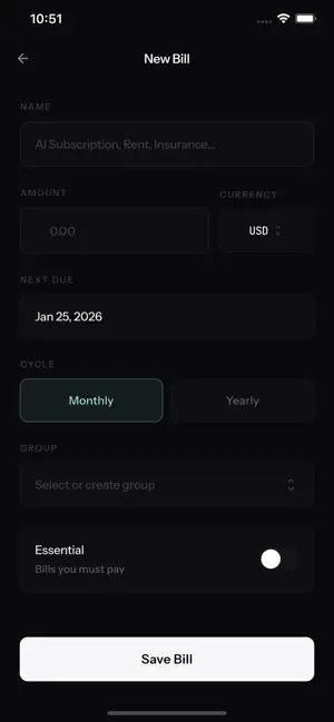 Bill View - Bill Tracker screenshot 4