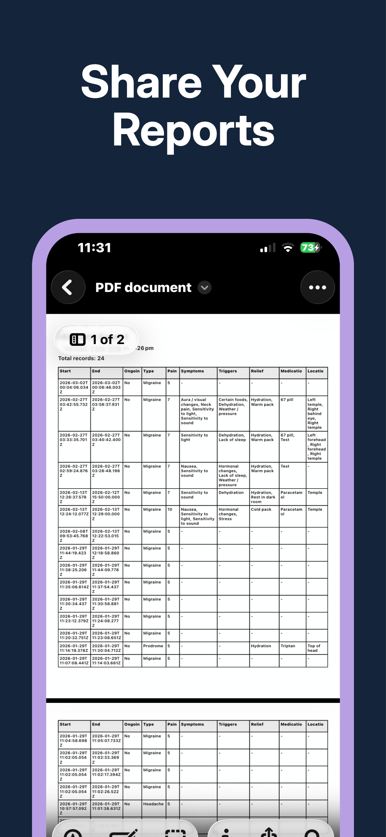 Migraine Tracker - Aura