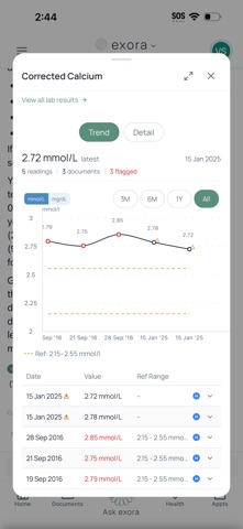 exora health screenshot