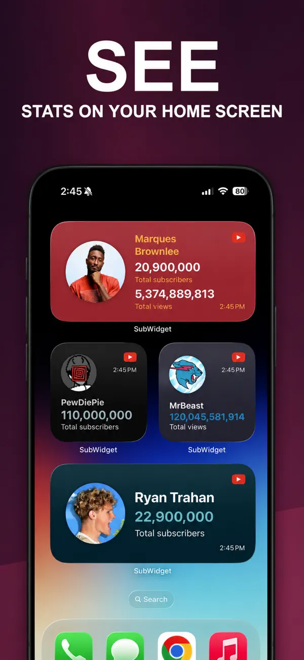 SubWidget: Widget for YT Screenshot 3
