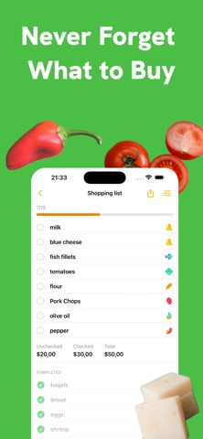 Grocery Shopping List - Alist iPhone screenshot