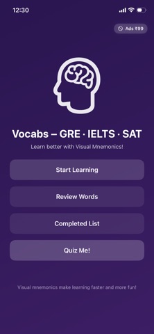 Vocabs – GRE · IELTS · SAT iPhone screenshot