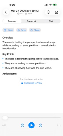 Perspective Transcribe iPhone screenshot