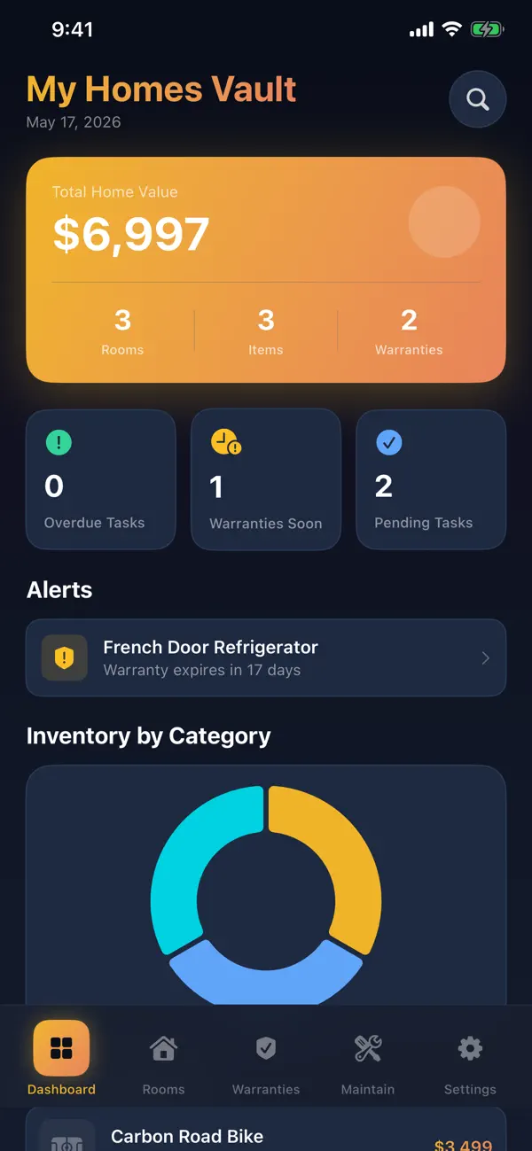 Screenshot #1 pour My Homes Vault